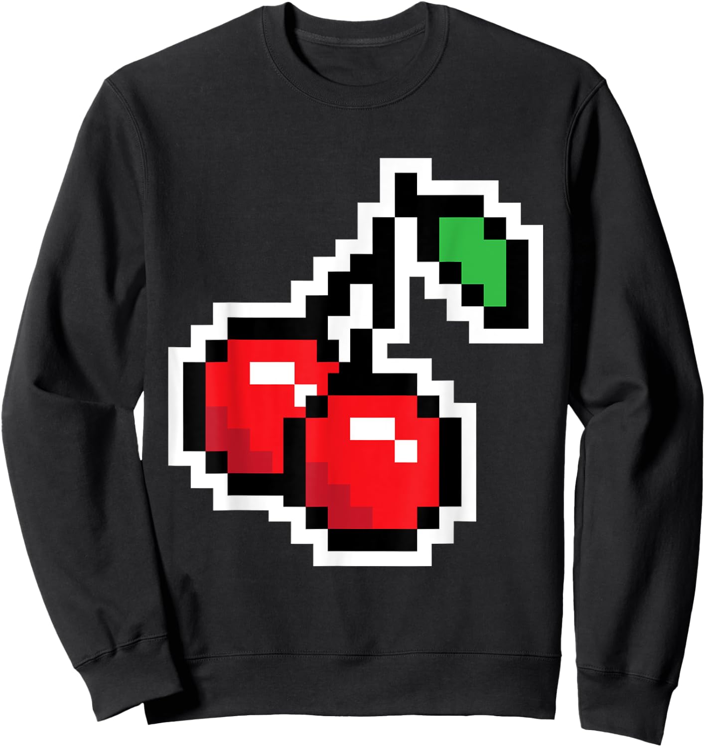 Pixel Cherries 80s Video Game Halloween Costume Easy Group Sweatshirt - Sweatshirt | Black