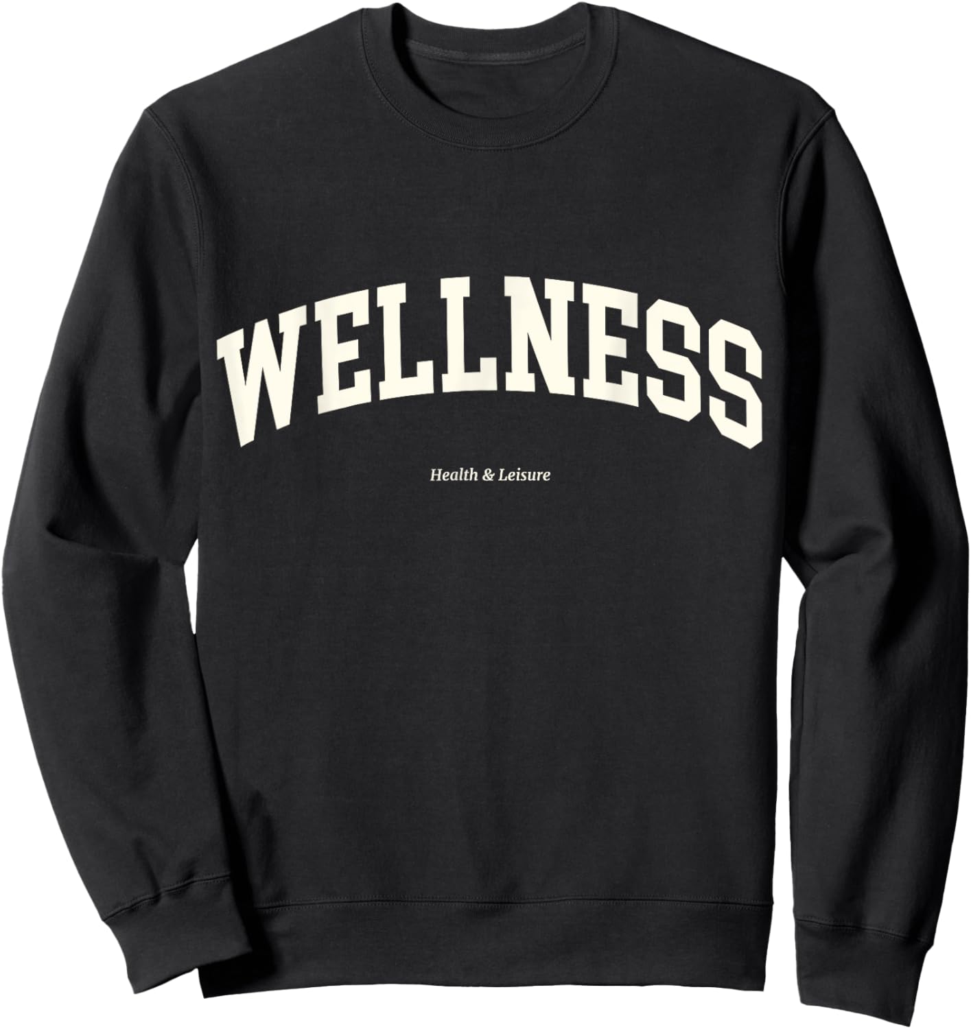 Wellness Retro Health Club Sporty 90s Athleisure Aesthetic Sweatshirt - Sweatshirt | Black