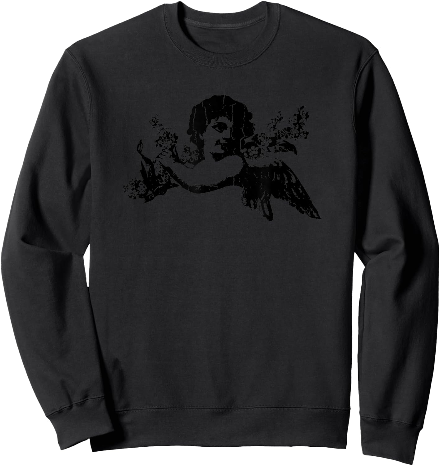 Angel Wings Cupid Tattoo Love Faith Sweatshirt - Sweatshirt | Black