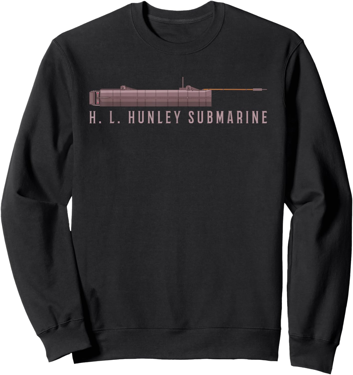 H L Hunley Submarine Diagram Sweatshirt - Sweatshirt | Black