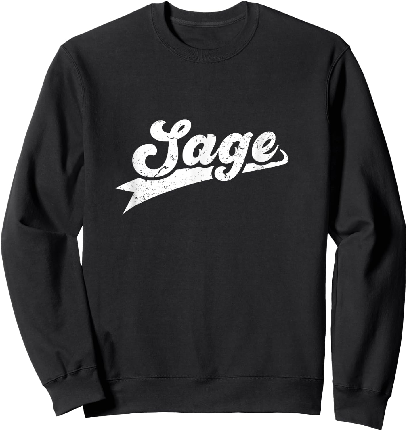 Classic 70s Retro Name Sage Sweatshirt - Sweatshirt | Black