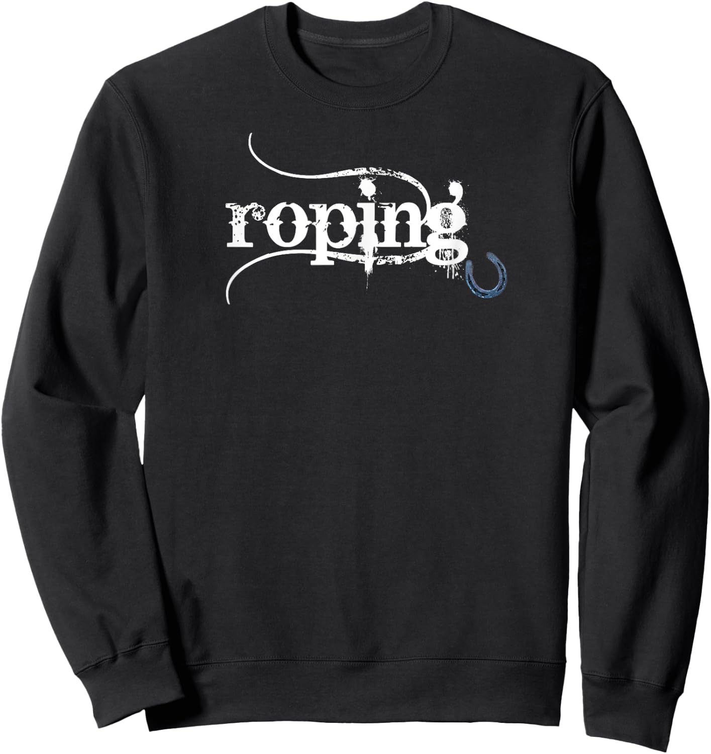 Team Roping Breakaway Roping Horseback Riding Training Retro Sweatshirt - Sweatshirt | Black