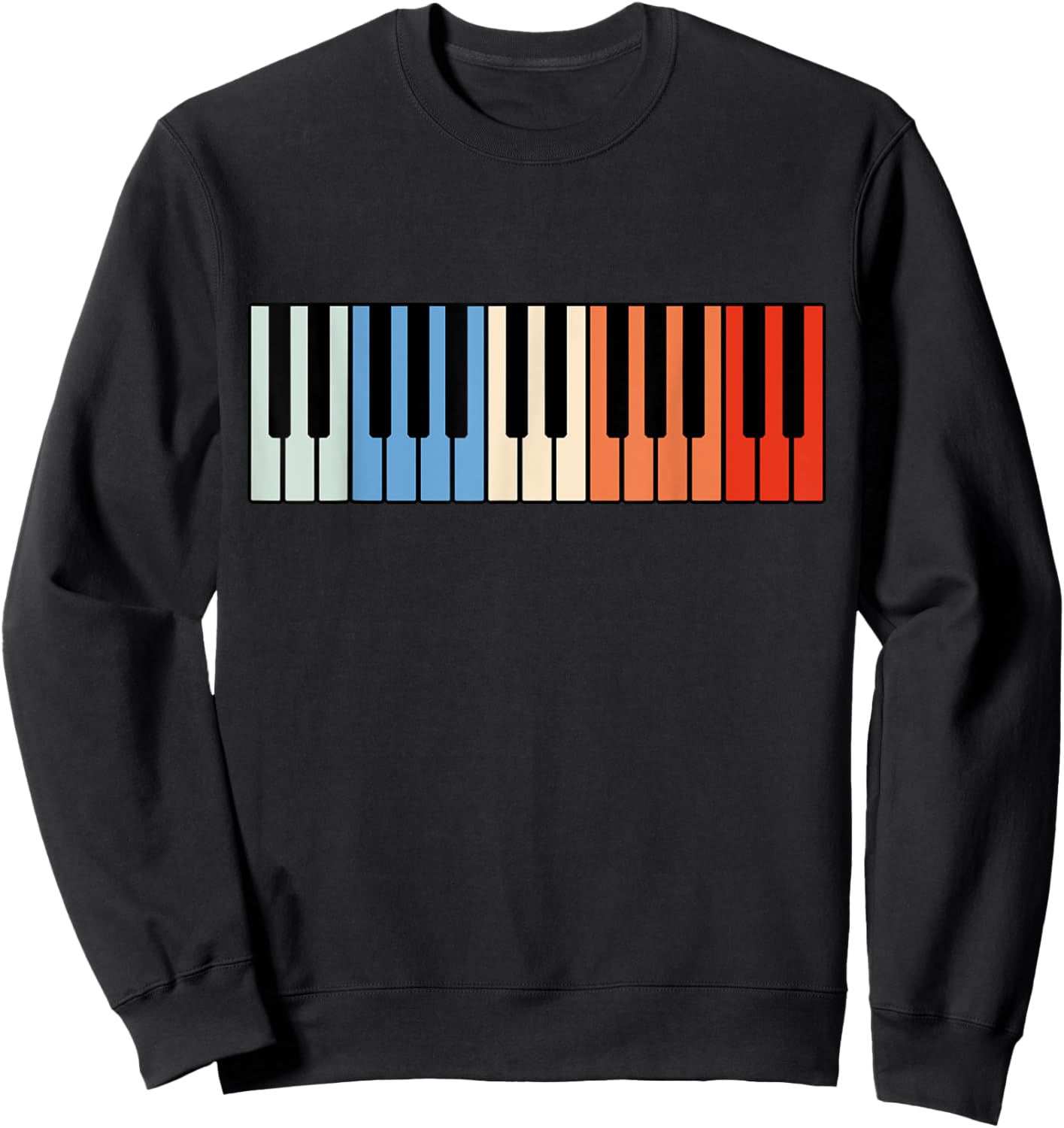 Vintage Piano Funny Pianist Music Keyboard Musician Outfit Sweatshirt - Sweatshirt | Black