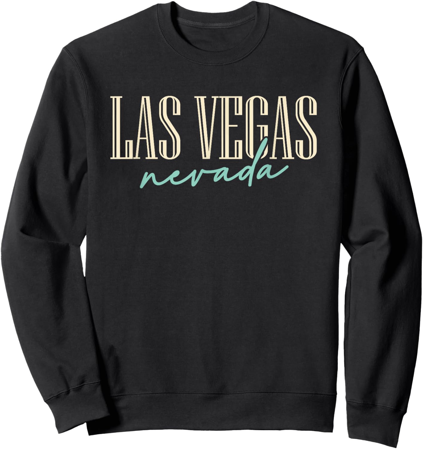 Las Vegas Nevada Vintage Script Text Girls Trip Sweatshirt - Sweatshirt | Black