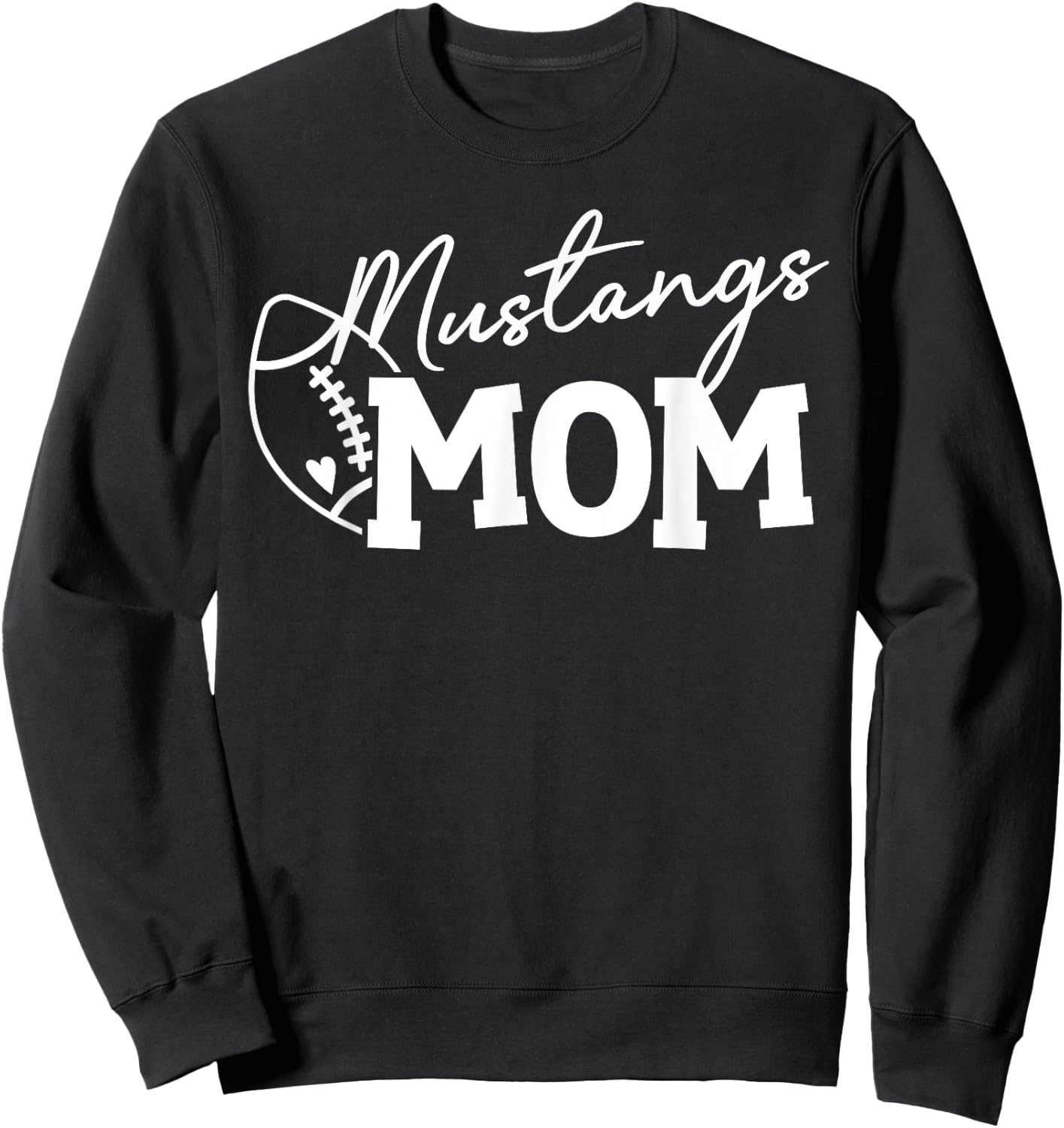 Mustangs Football Mom Gift Sweatshirt - Sweatshirt | Black