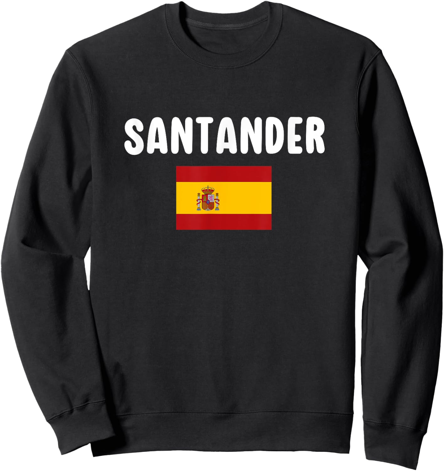 Santander Spain Souvenir Spanish Flag Vacation Espana Sweatshirt - Sweatshirt | Black