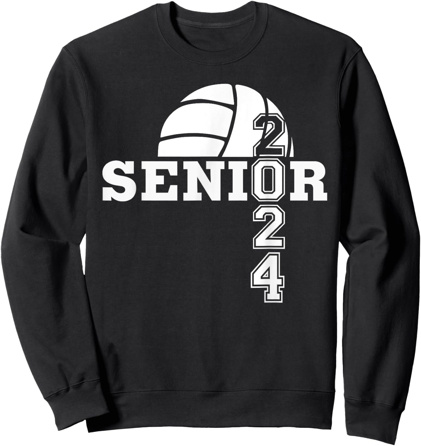 Senior Class of 2024 Volleyball Seniors School Graduation Sweatshirt - Sweatshirt | Black