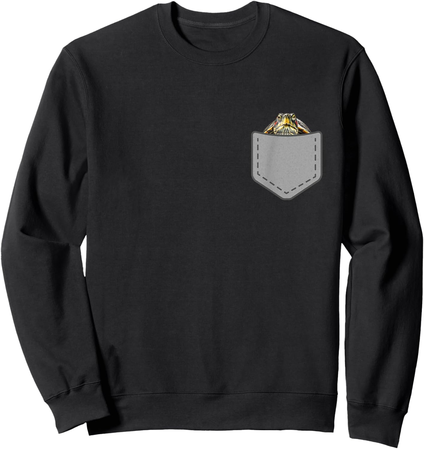 Funny Red-Eared Slider Reptile In Your Pocket Sweatshirt - Sweatshirt | Black