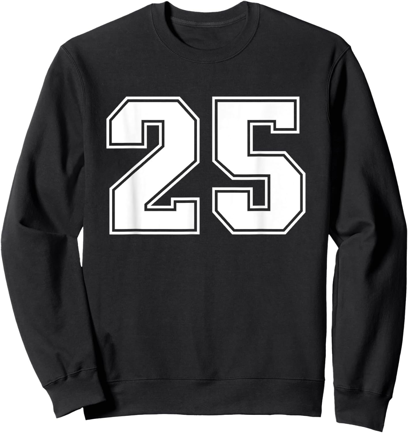 Number #25 Sports Jersey Lucky Number Sweatshirt - Sweatshirt | Black