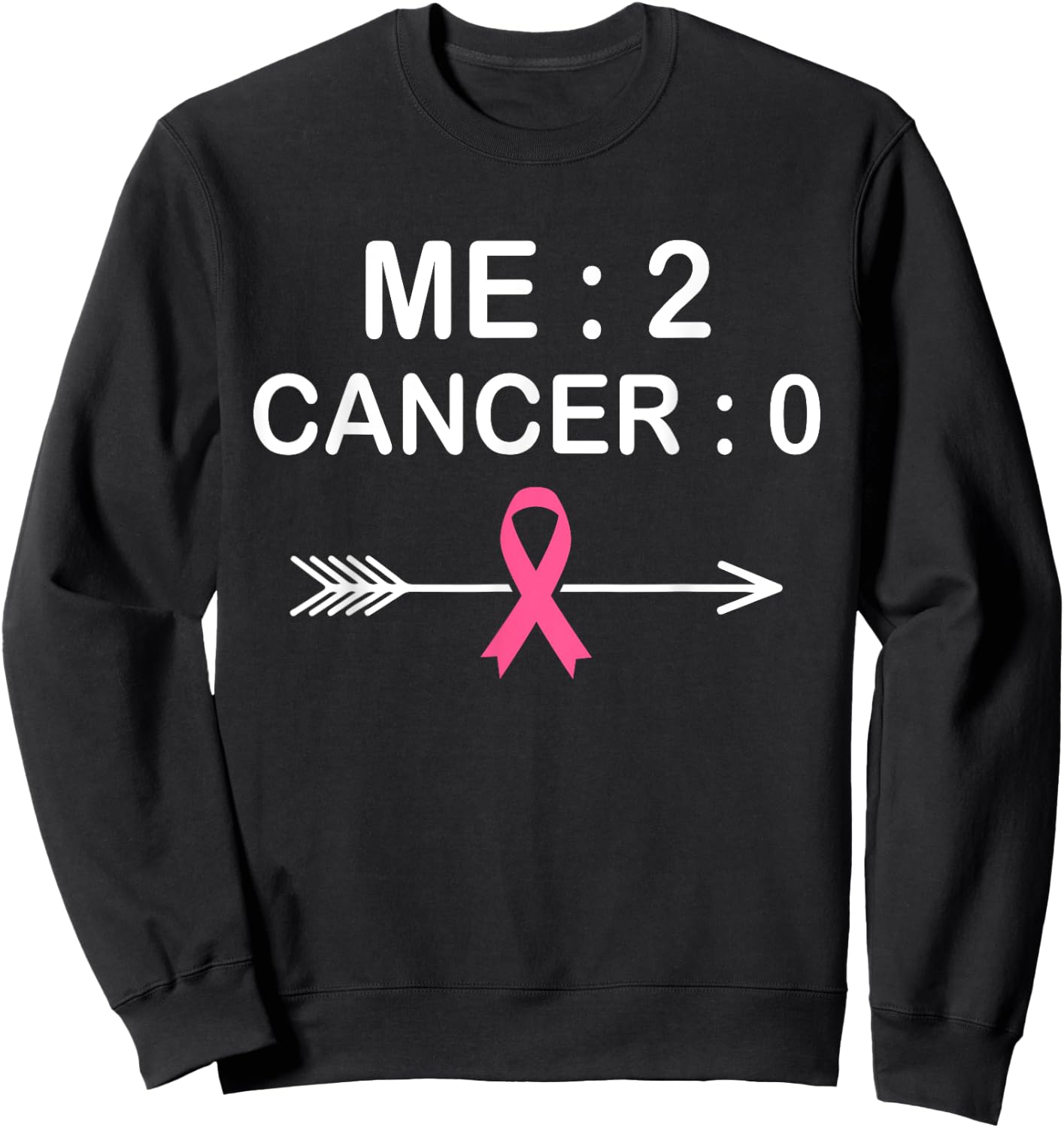 Me 2 Cancer 0 Pink Ribbon Breast Cancer Awareness Sweatshirt - Sweatshirt | Black