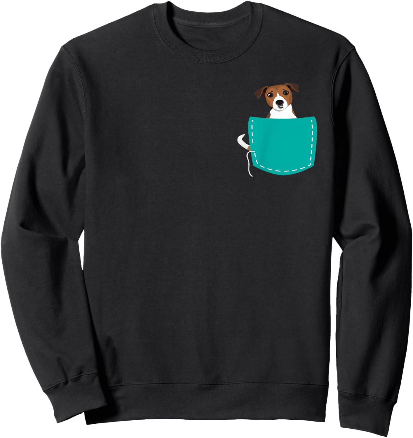 Jack Russell Dog In A Pocket - Dog Owner Animal Whisperer Women Girls Kids Sweatshirt - Sweatshirt | Black