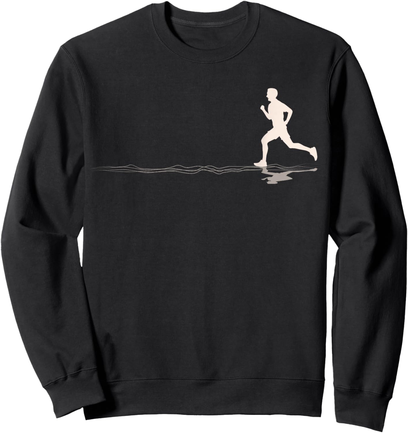Runner Silhouetted Graphic Marathons Lover Jogging Running Sweatshirt - Sweatshirt | Black