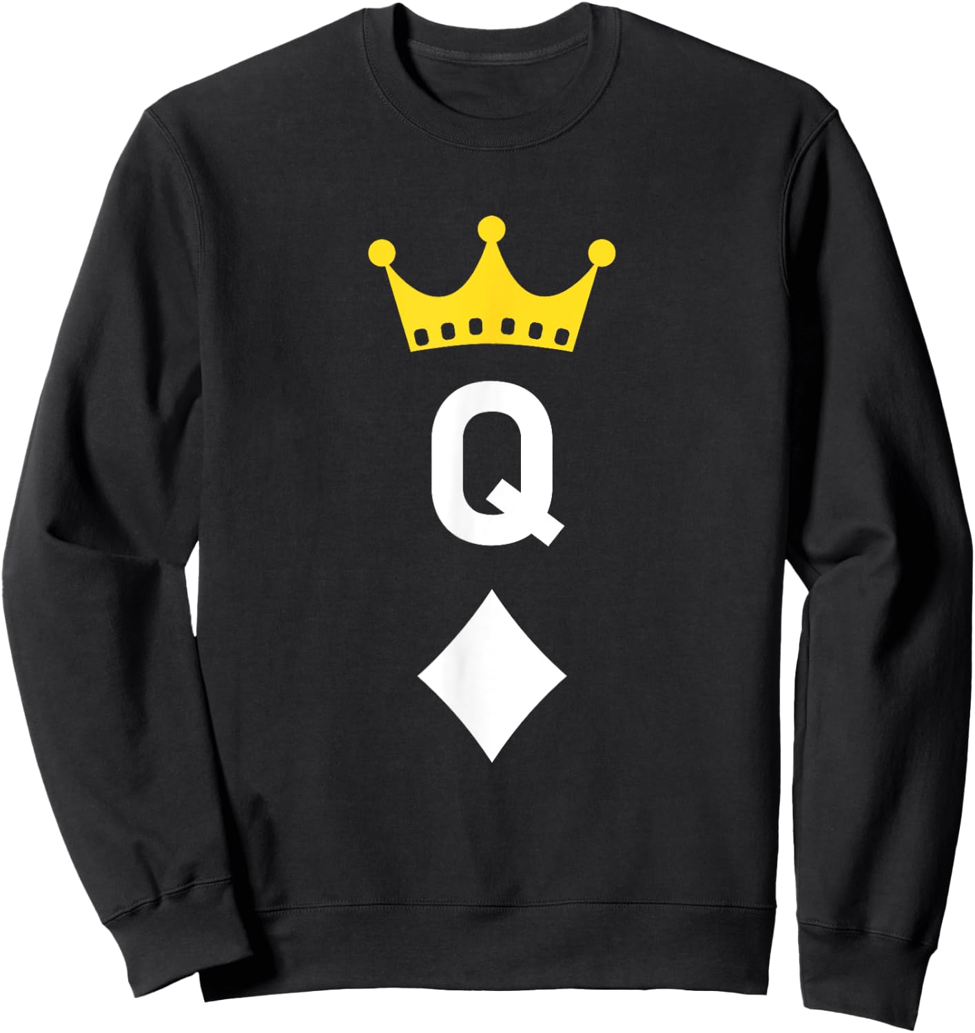 Playing Card Queen of Diamonds Sweatshirt - Sweatshirt | Black