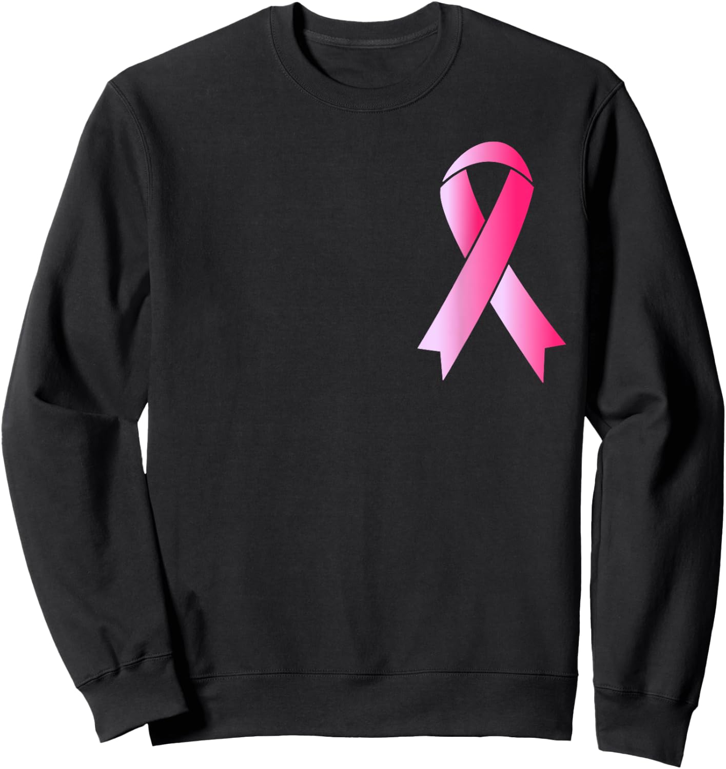 Back The Pink Ribbon Flag Breast Cancer Awareness Warrior Sweatshirt - Sweatshirt | Black