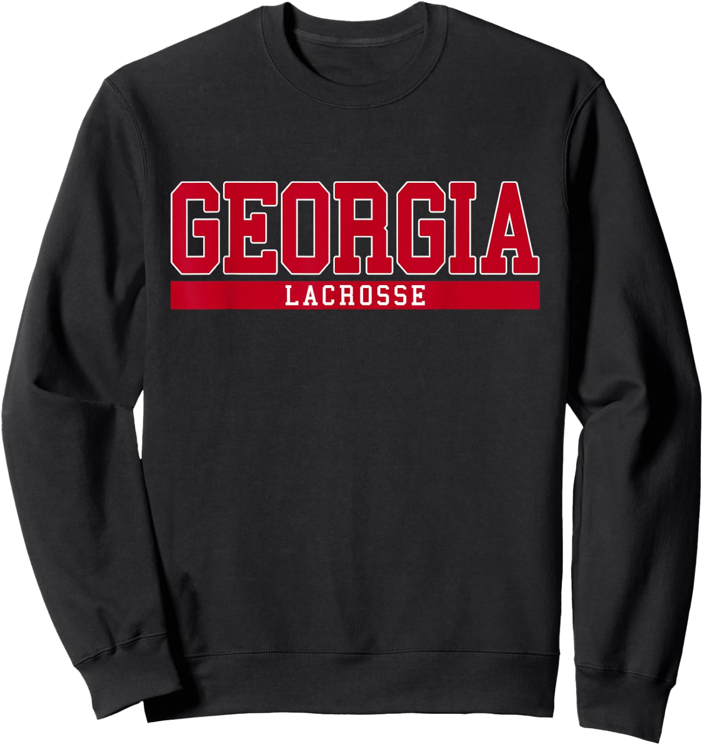 Georgia Lacrosse - Black, -Adults, Small, Short Sleeve, Classic Fit, , Sports Sweatshirt - Sweatshirt | Black