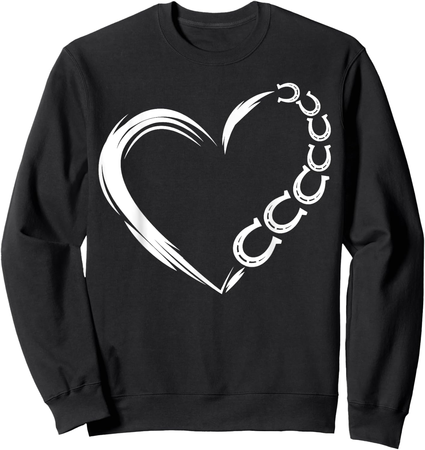Farm Farmer Horseshoe Heart Pony Horse Riding Horse Lover Sweatshirt - Sweatshirt | Black