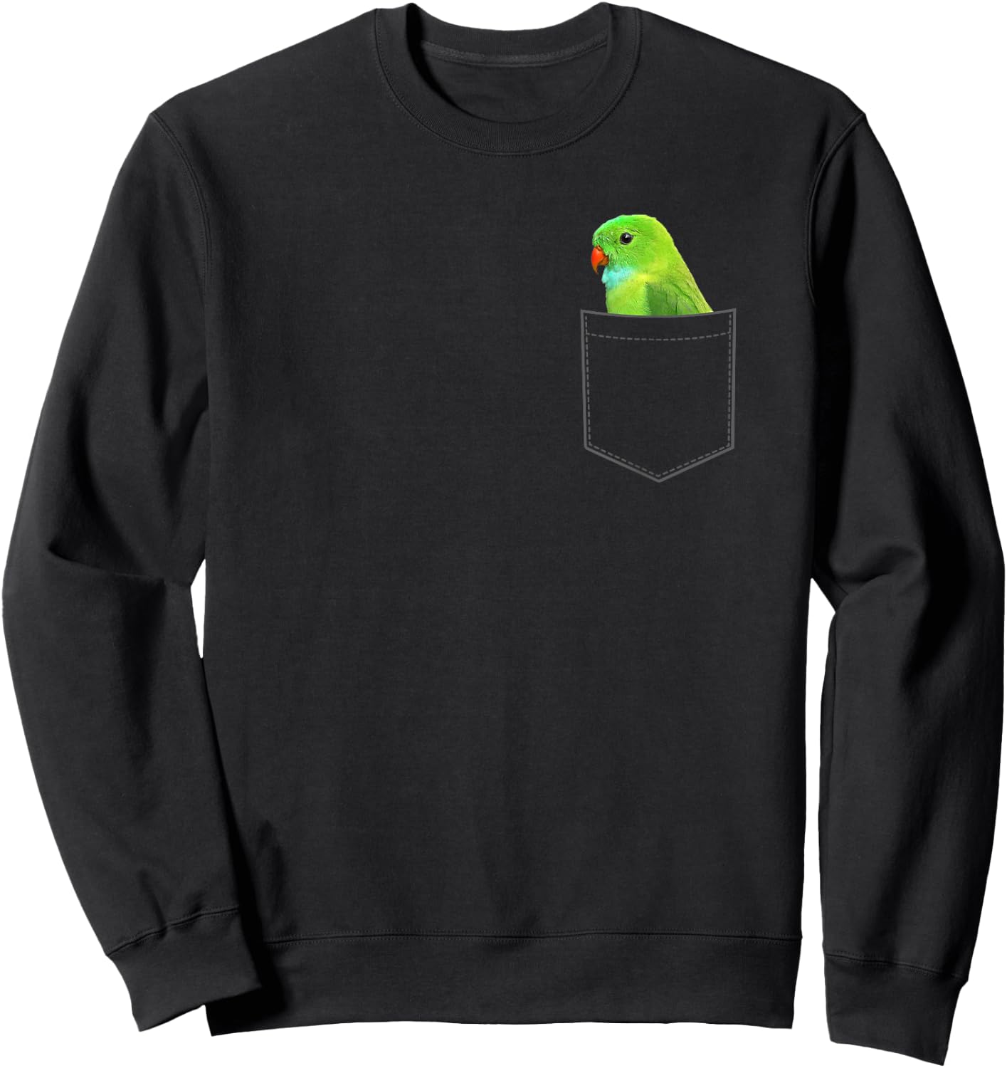 Cute Parrot Shirt Pocket Boys Girls Funny Animal Toddler Sweatshirt - Sweatshirt | Black