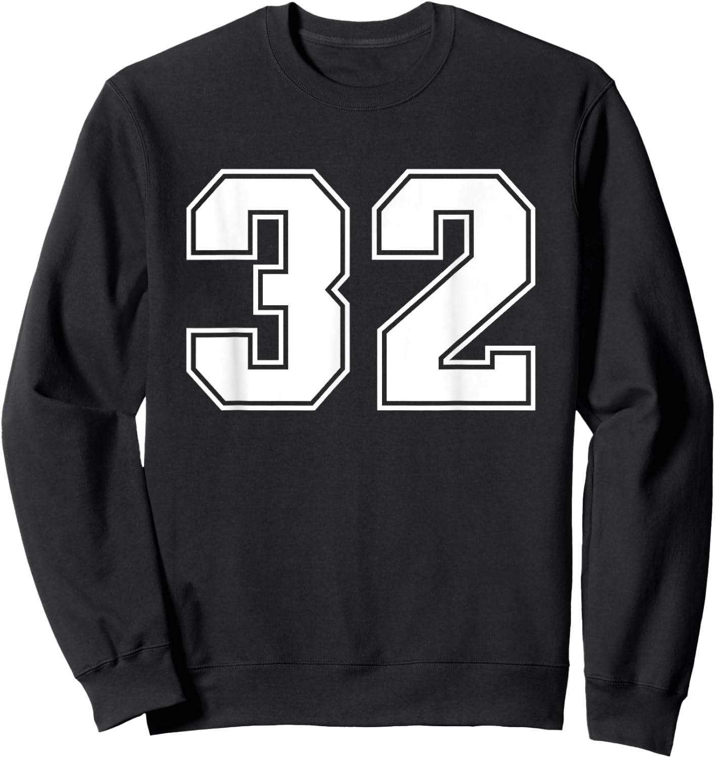 Number #32 Sports Jersey Lucky Number Sweatshirt - Sweatshirt | Black