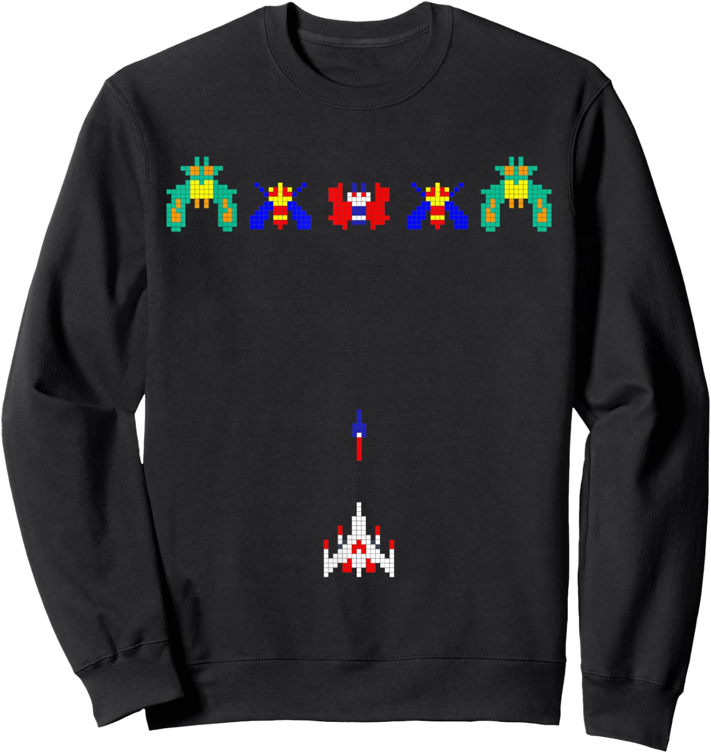 70s 80s 90s Retro Vintage Graphic Space Arcade Video Game Sweatshirt - Sweatshirt | Black