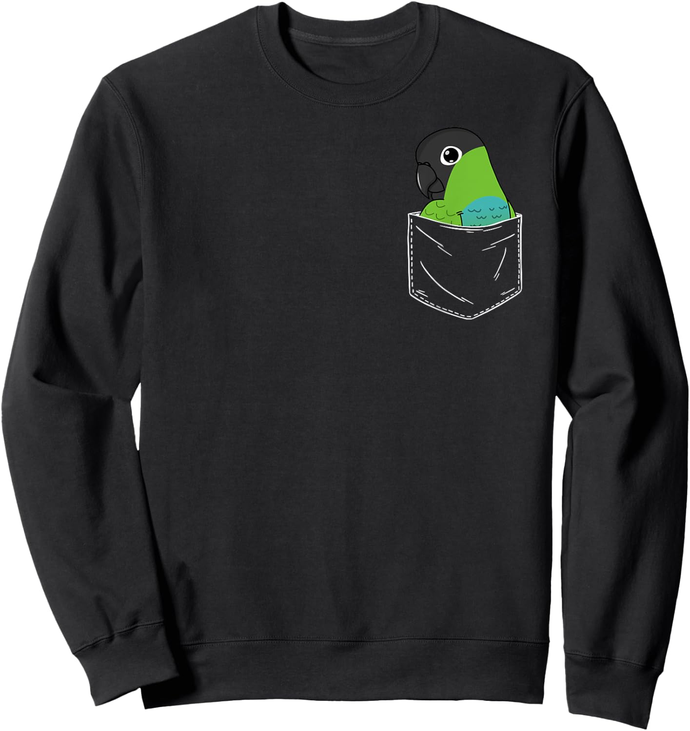 Cute Parrot In A Pocket I Nanday Conure Sweatshirt - Sweatshirt | Black