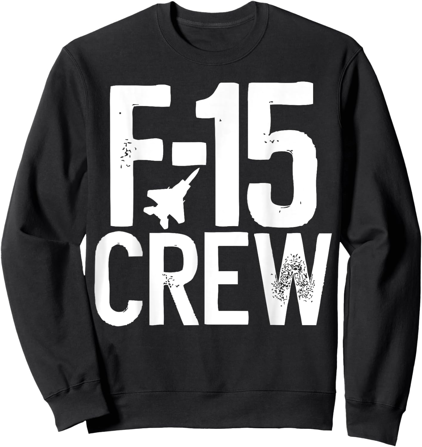 Eagle F-15 silhouette Jet Fighter Crew and Team Fighter jet Sweatshirt - Sweatshirt | Black