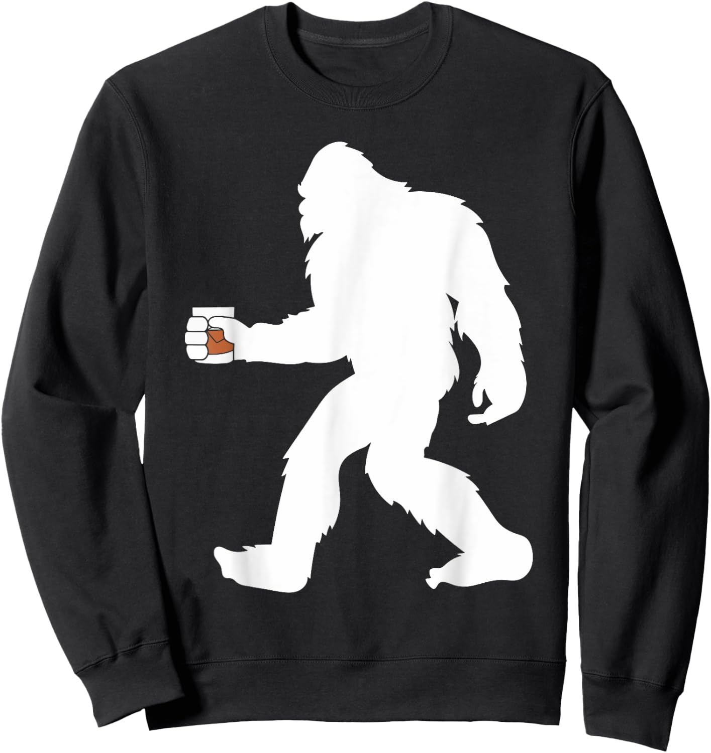 Bourbon Whiskey Drinking Bigfoot Sasquatch Sweatshirt - Sweatshirt | Black