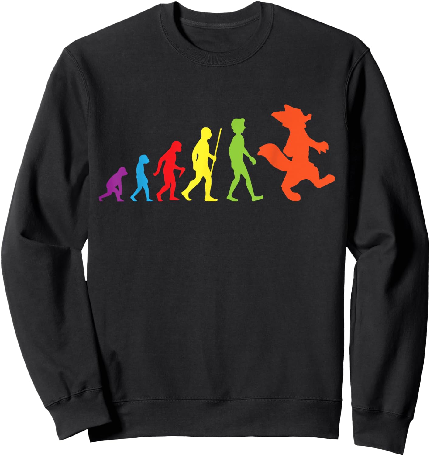Furry Evolution Proud Furry Tail Ear Furry Person Cosplay Sweatshirt - Sweatshirt | Black
