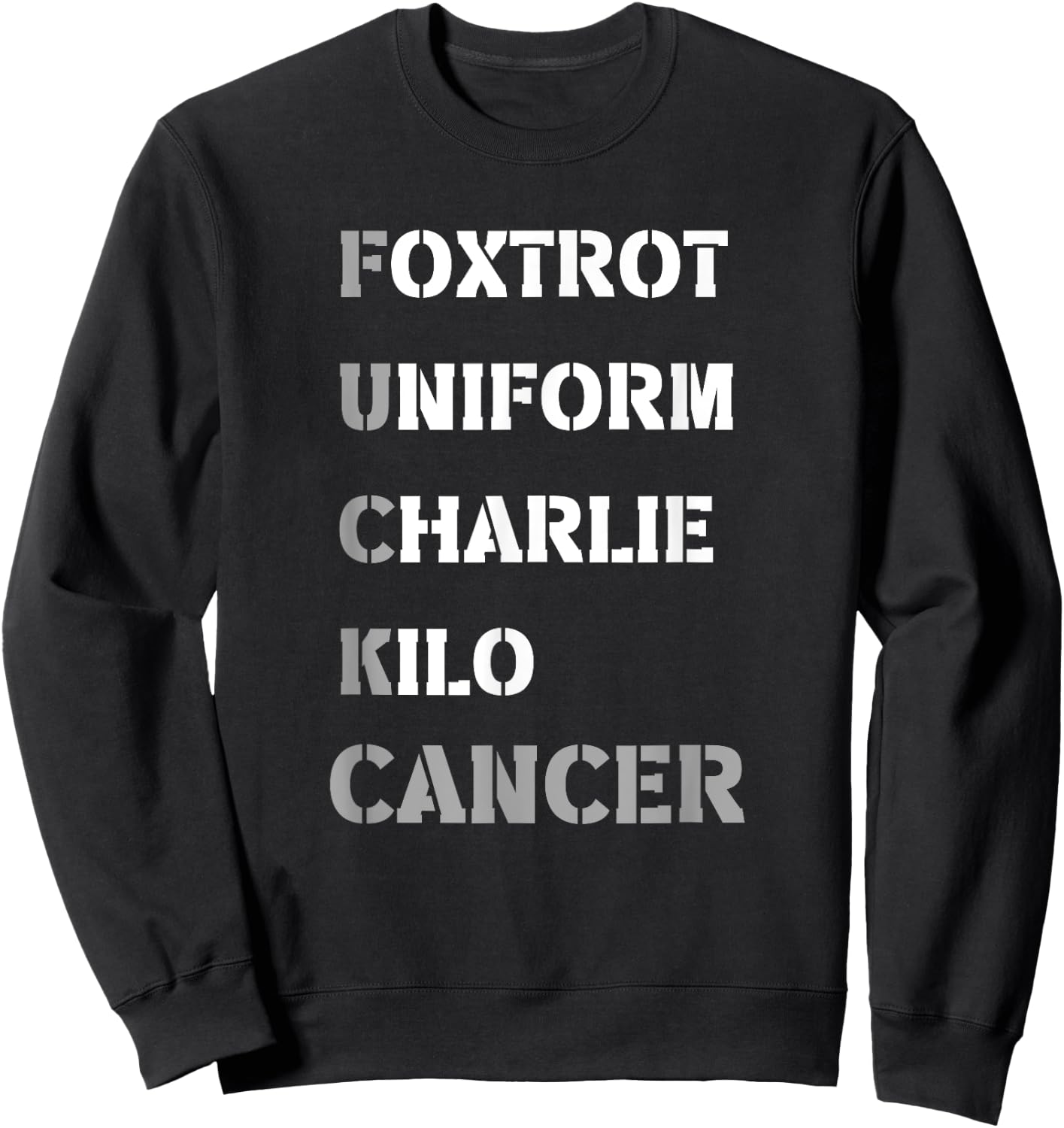 Foxtrot Uniform Charlie Kilo F-ck Lung Cancer - Support Sweatshirt - Sweatshirt | Black