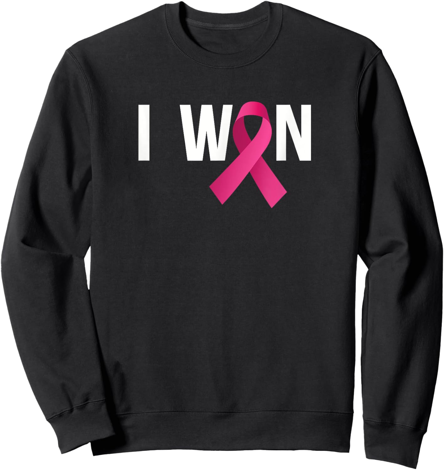 I Won Breast Cancer Awareness Month Pink Ribbon Sweatshirt - Sweatshirt | Black