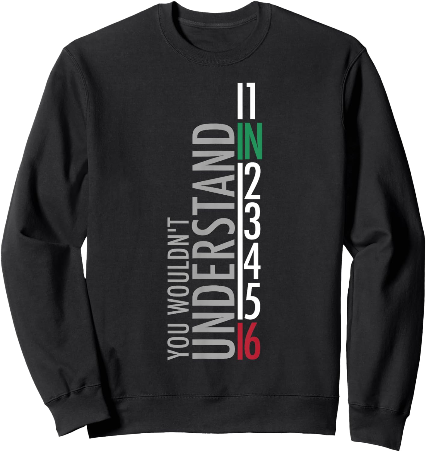 1N23456 Motorcycle Gear Shift Motorcyclist Sweatshirt - Sweatshirt | Black
