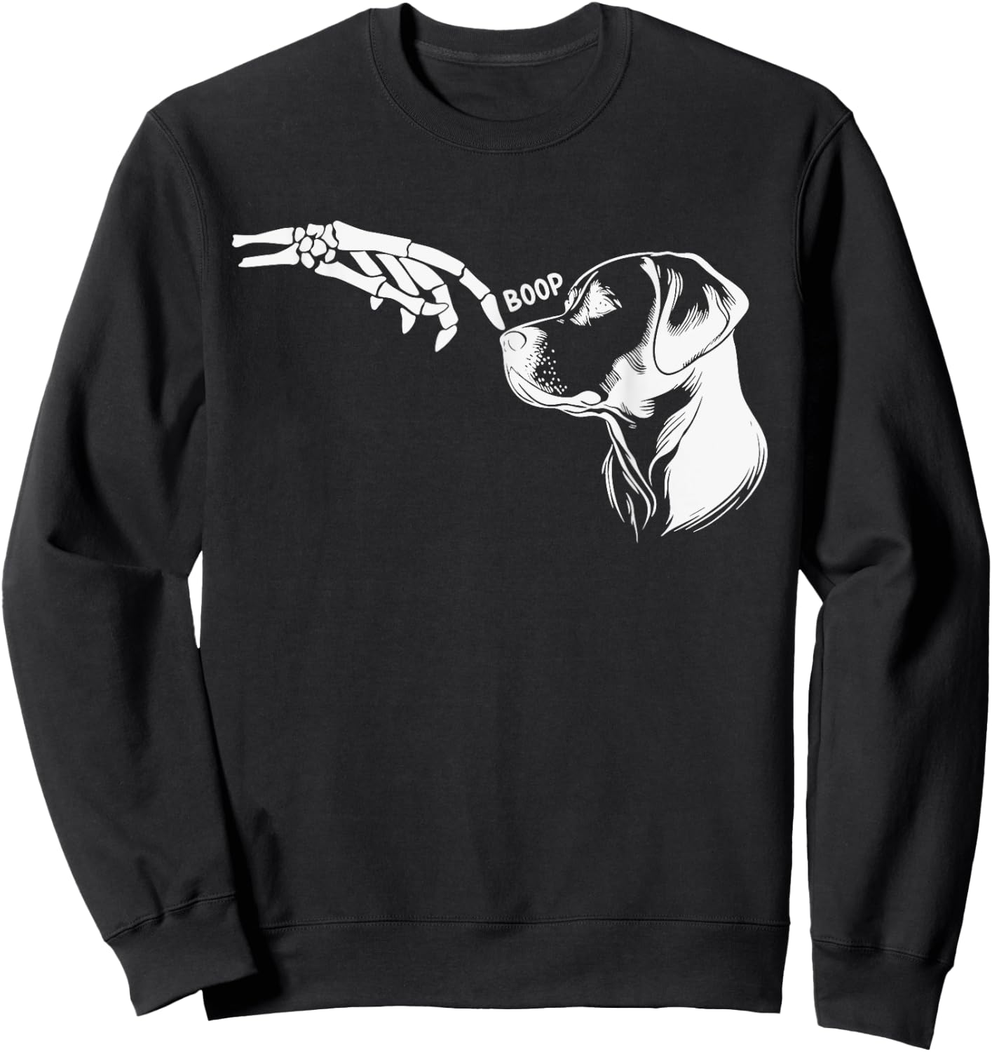 Dog Lover Skeleton Hand Boop Funny Halloween 2023 Labrador Sweatshirt - Sweatshirt | Black