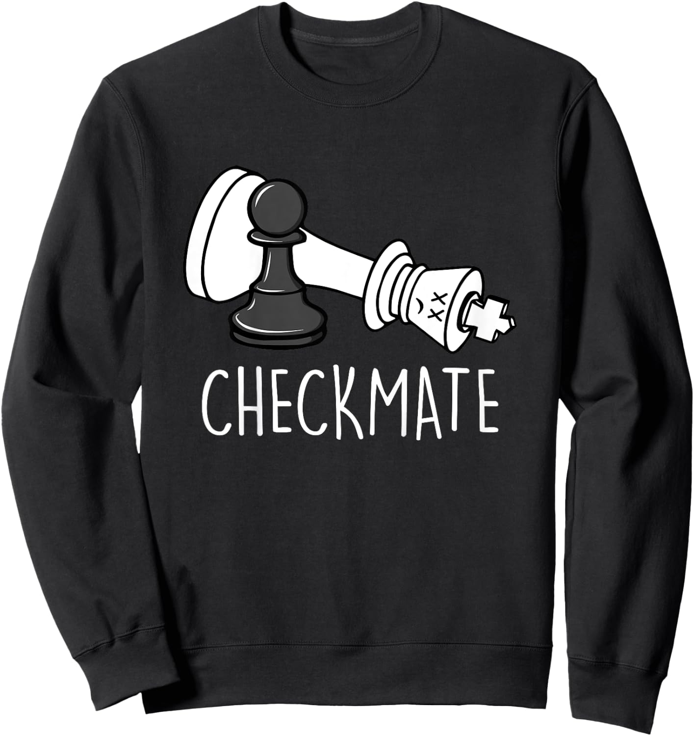 Chess Shirt Checkmate Chess Player King Pawn kids graphic Sweatshirt - Sweatshirt | Black