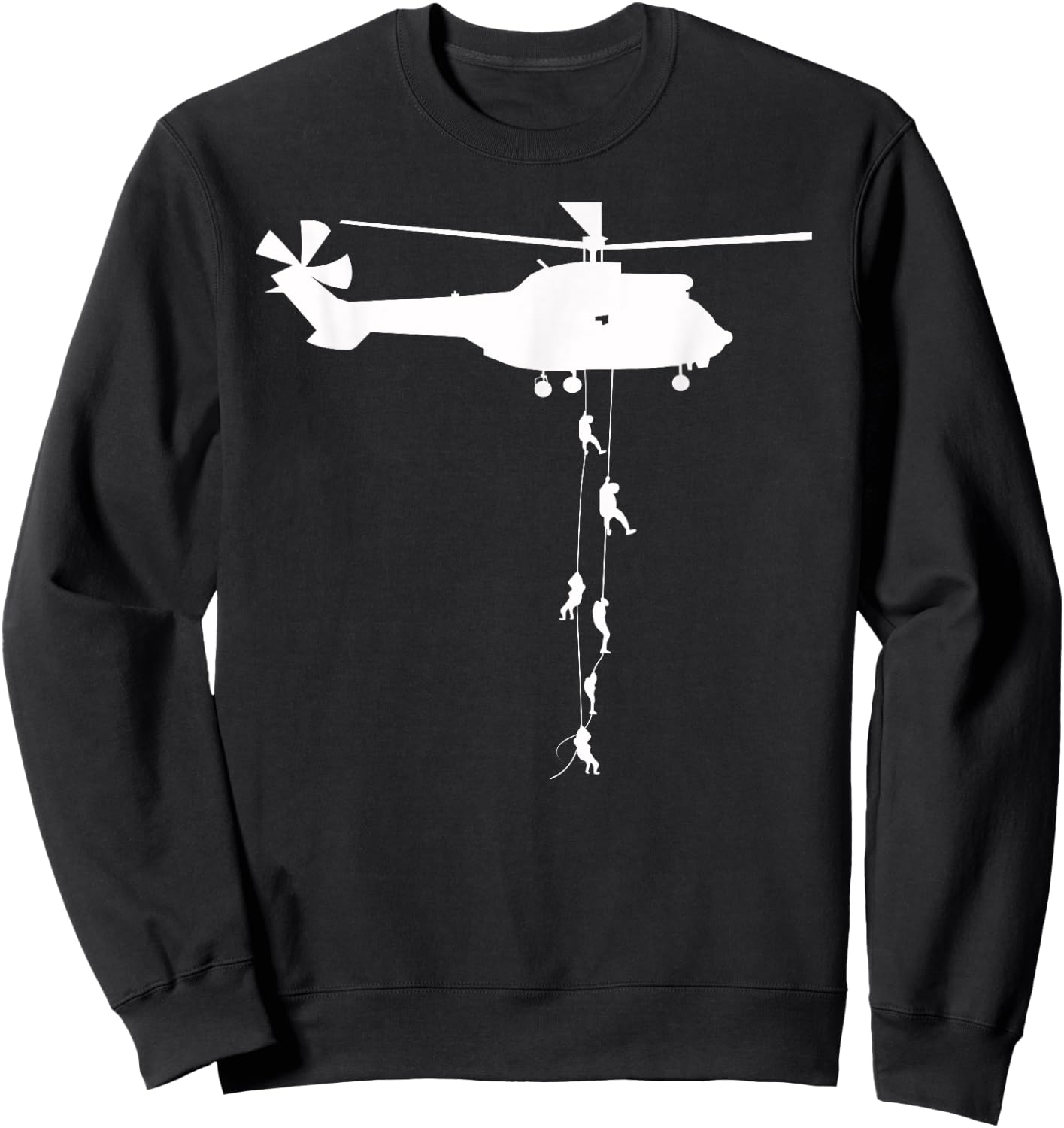 Helicopter dropping Soldiers air assault Sweatshirt - Sweatshirt | Black