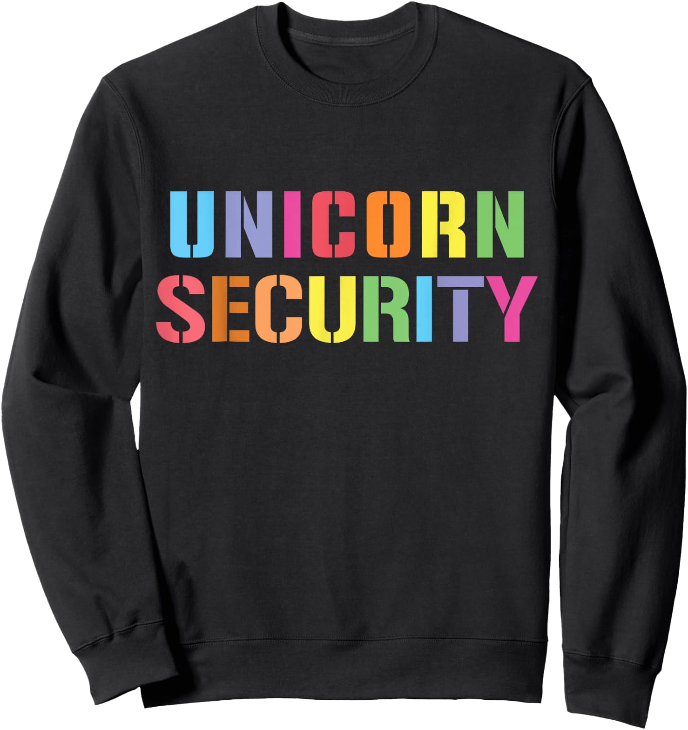 Halloween Dad Mom Daughter Adult Costume, Unicorn Security Sweatshirt - Sweatshirt | Black