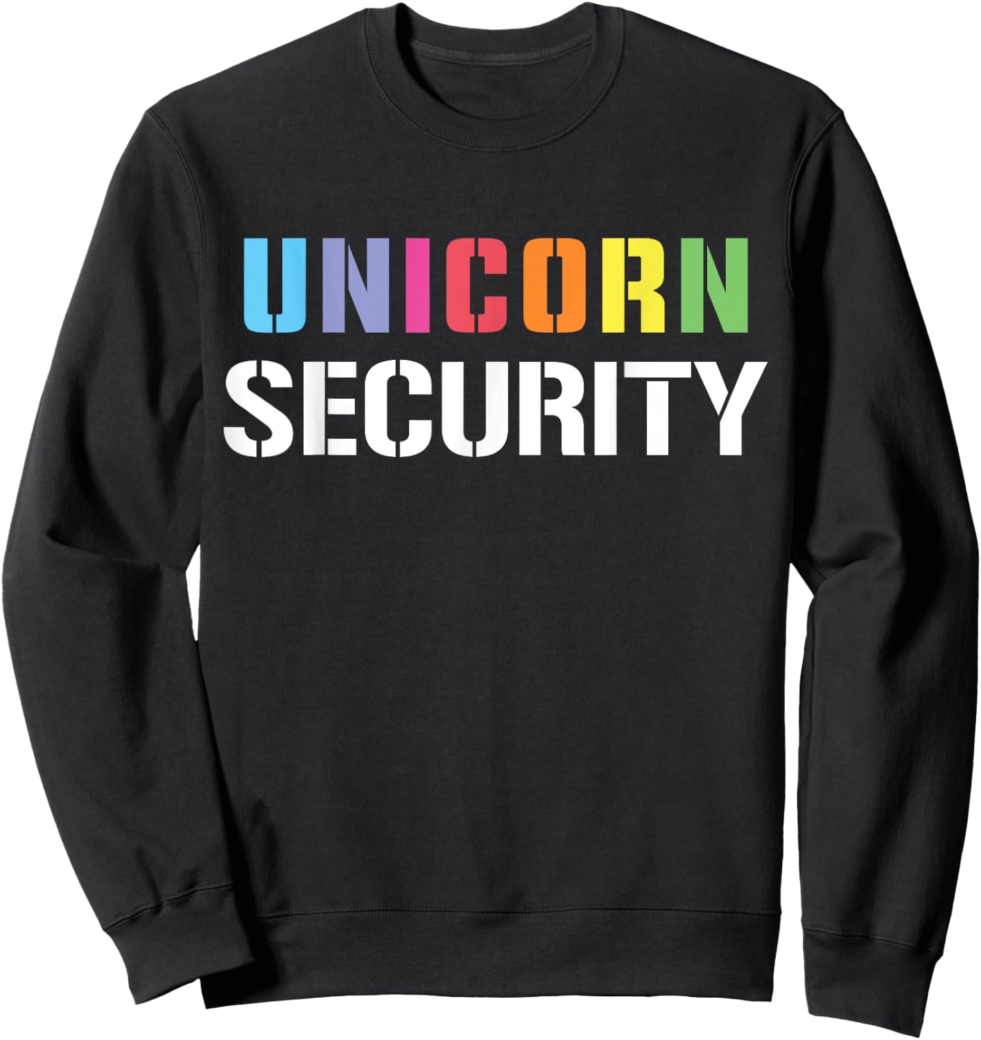 Halloween Dad Mom Daughter Adult Costume, Unicorn Security Sweatshirt - Sweatshirt | Black