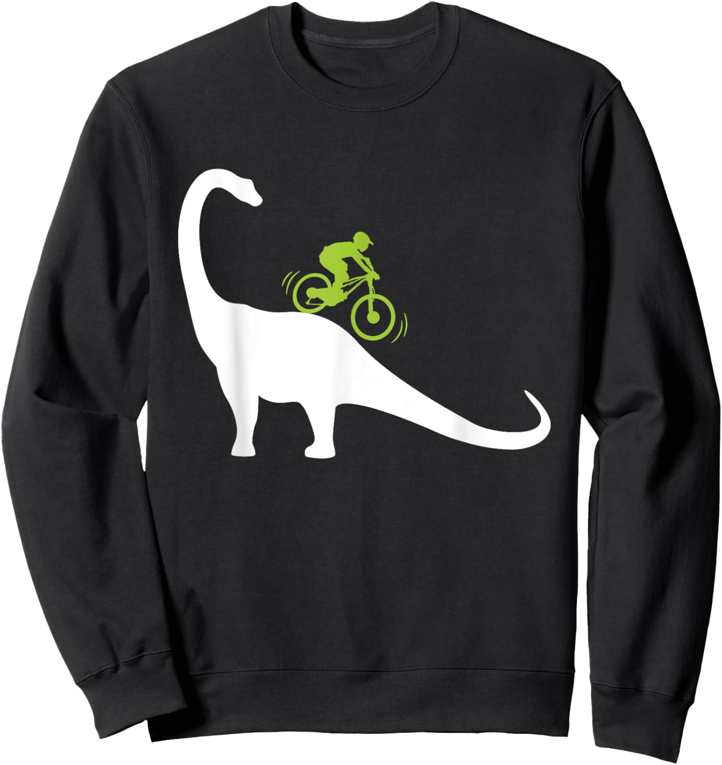 Cool Mountain Bike Dino Funny Bicycle Dinosaur Lovers Outfit Sweatshirt - Sweatshirt | Black