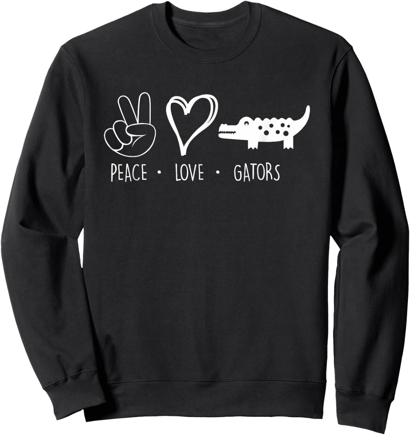 Dickinson High School - Dickinson Gators - Peace Love Gators Sweatshirt - Sweatshirt | Black