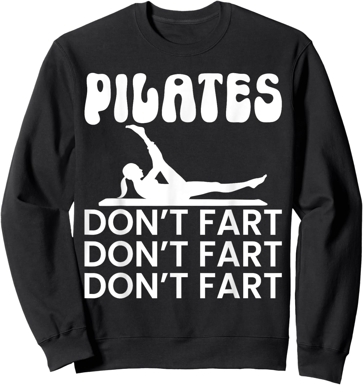 Pilates Gifts -Adults Black Modern Fun Yoga Small Short Sleeve Sweatshirt - Sweatshirt | Black