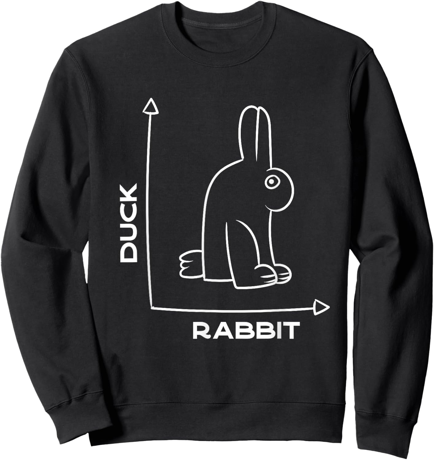 Duck - Rabbit - Funny - Joke - Bunny - Optical Illusion -pun Sweatshirt - Sweatshirt | Black