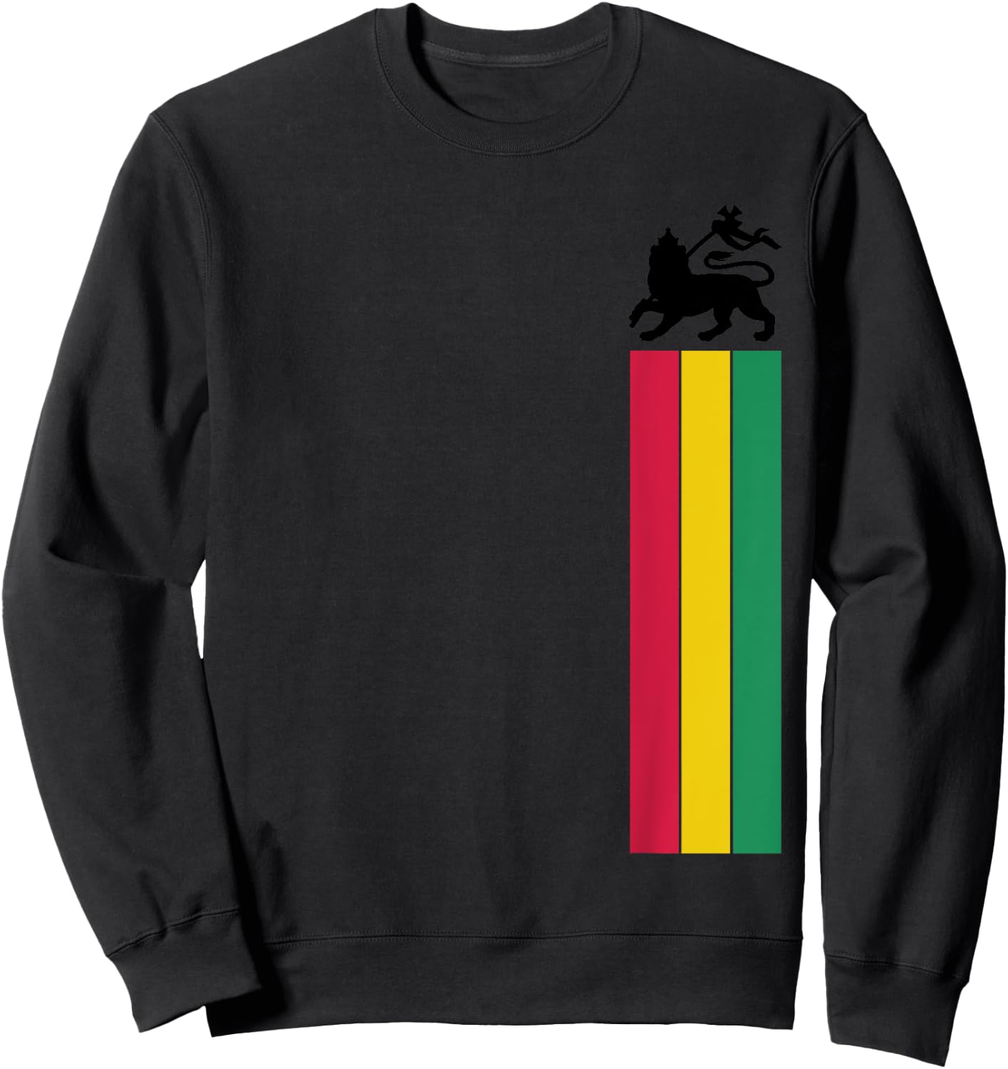 Lion of Juda Reggae Music Jamaica Ethiopian Flag Sweatshirt - Sweatshirt | Black