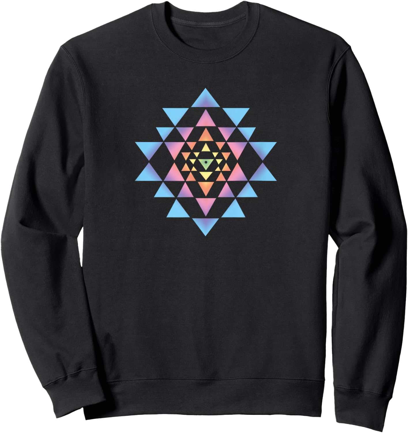 Shri Yantra Buddhism Meditation Heart Chakra Yoga Om Buddha Sweatshirt - Sweatshirt | Black