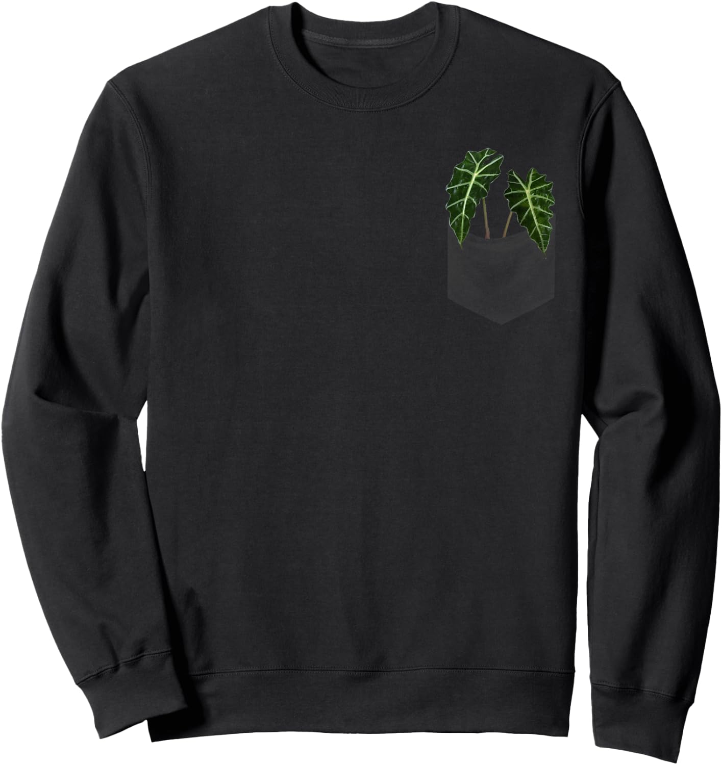 Elephant Ear Plants in pocket Sweatshirt - Sweatshirt | Black