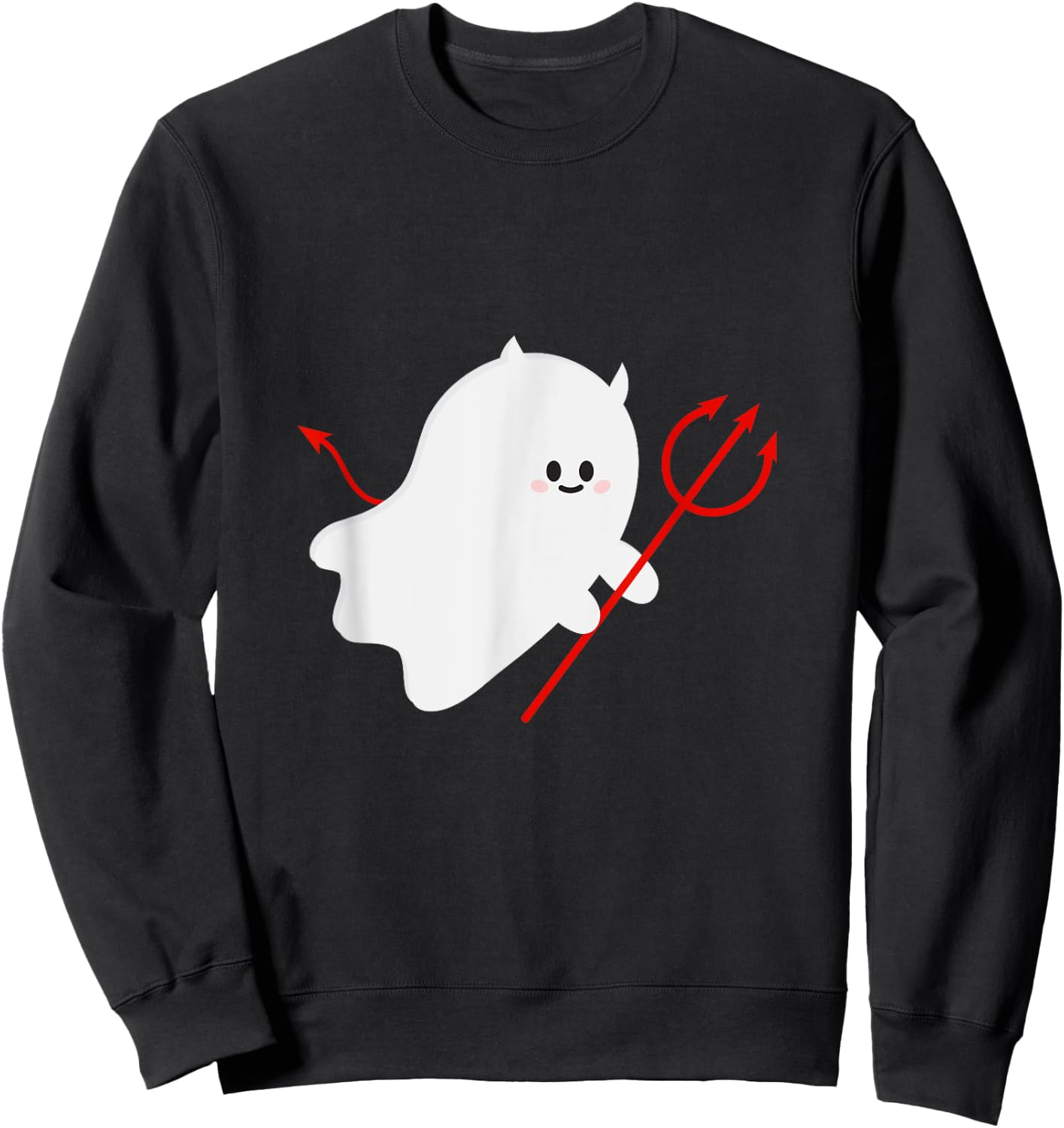 Cute Ghost Devil Halloween Costume Sweatshirt - Sweatshirt | Black