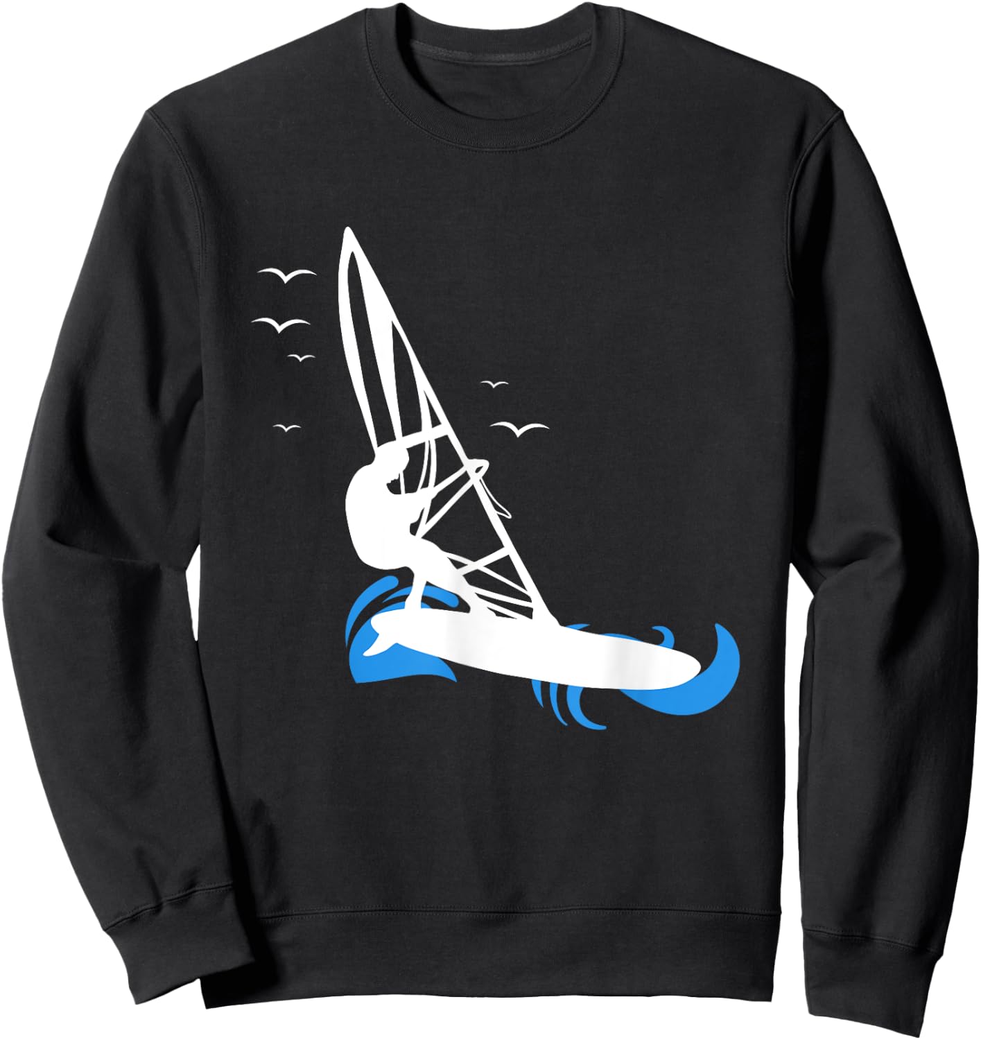 Waves Birds Windsurfing Windsurfing Surfboard Sweatshirt - Sweatshirt | Black
