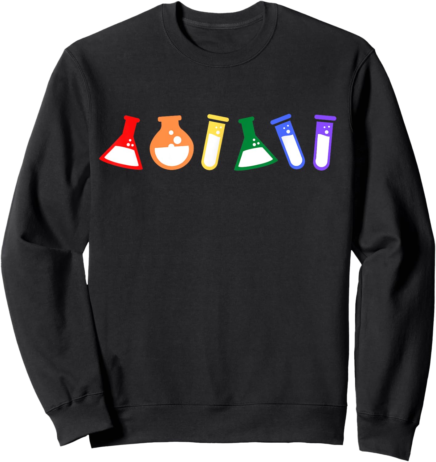 Rainbow Test Tube Beakers - Queer Scientist, Gay Scientist Sweatshirt - Sweatshirt | Black