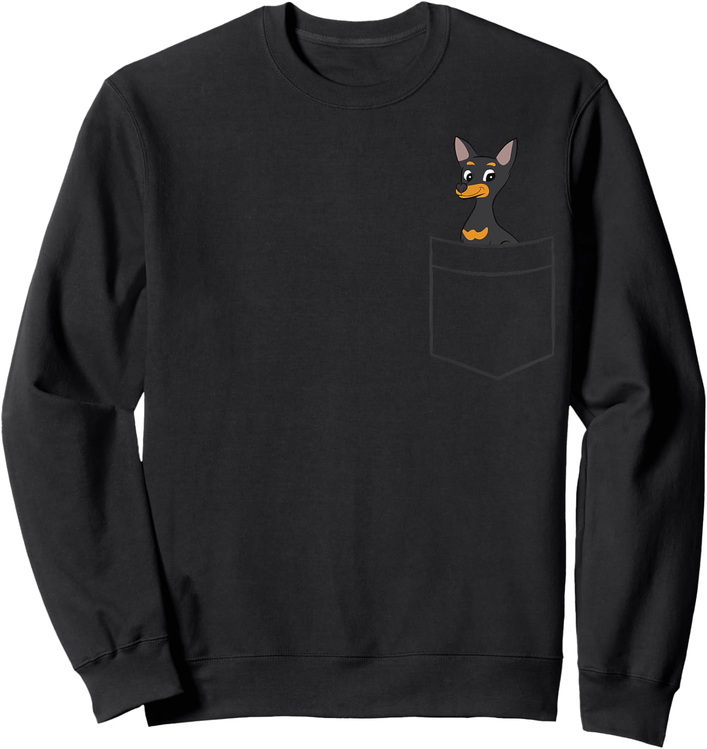 Miniature Pinscher Dog In Pocket Funny Miniature Pinscher Sweatshirt - Sweatshirt | Black