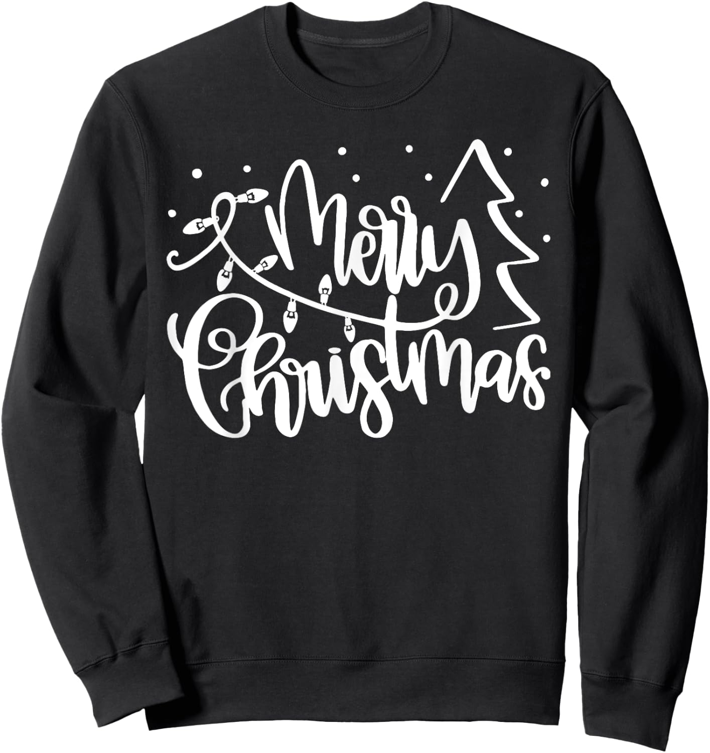 Merry Christmas Holiday Xmas Lights Family Matching Pajama Sweatshirt - Sweatshirt | Black
