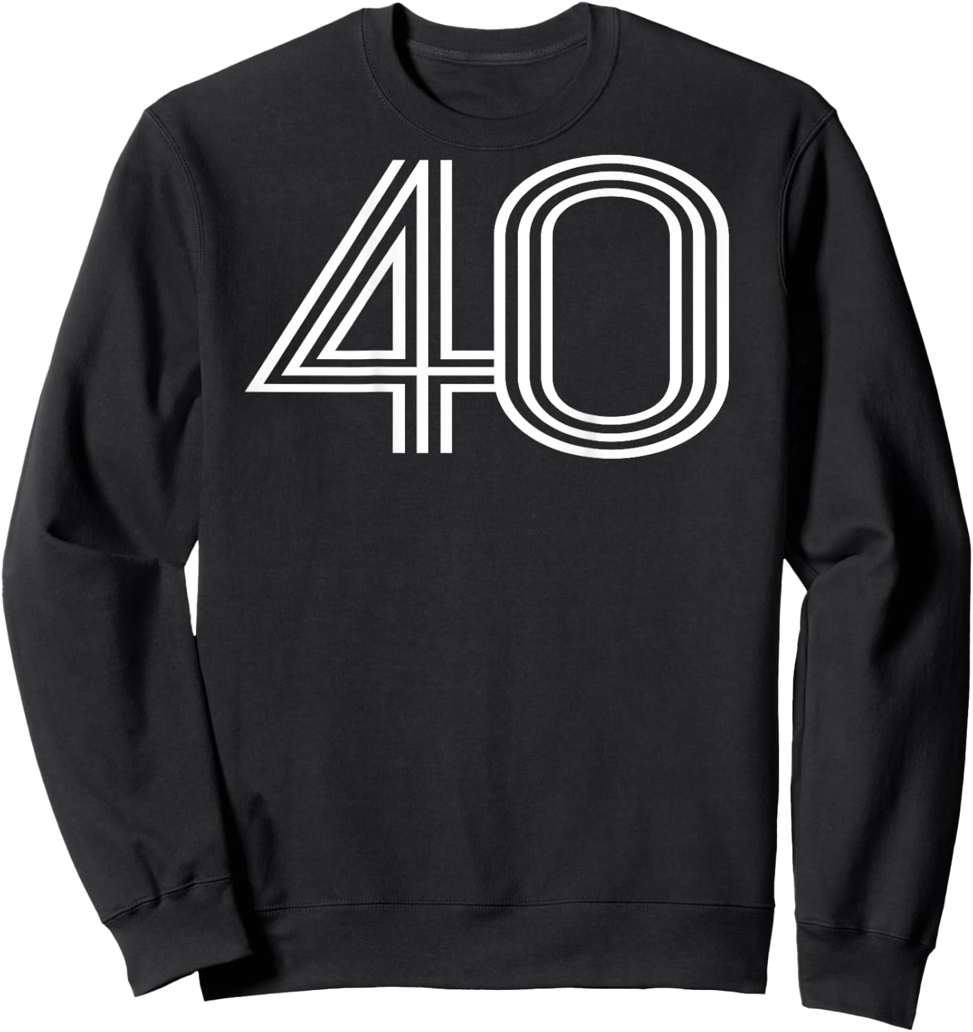 Number 40 Shirt Baseball Football Soccer Back Print Jersey Sweatshirt - Sweatshirt | Black