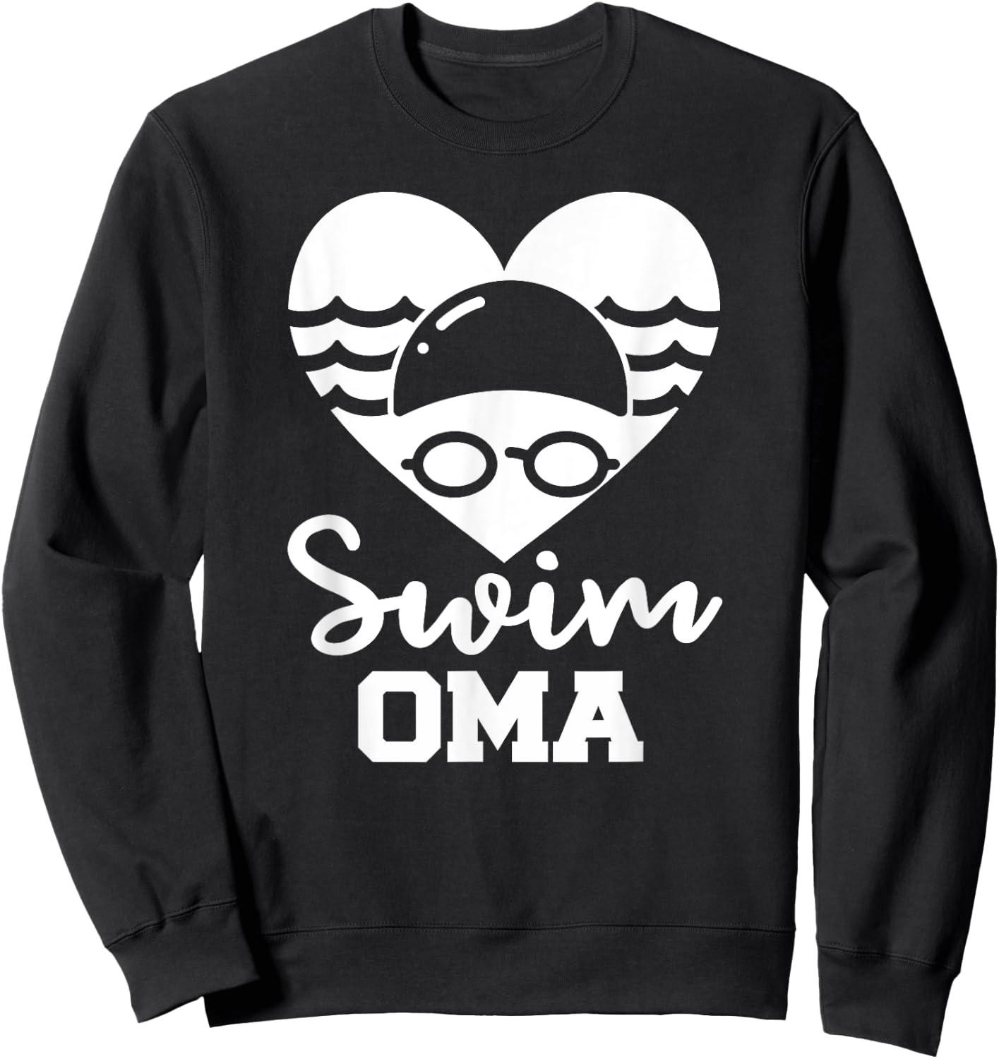 Swim Oma Funny Swimming Oma Sweatshirt - Sweatshirt | Black
