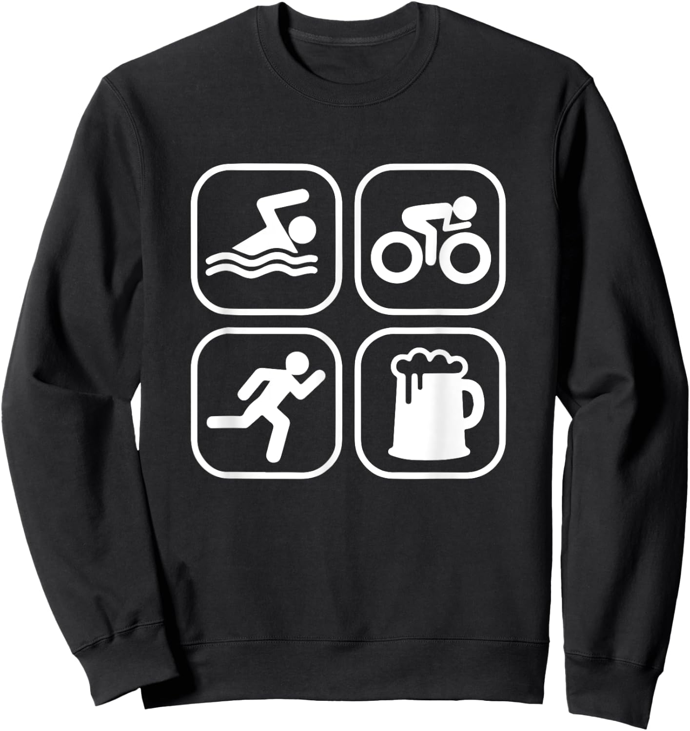Swim Cycle Run And Beer Triathlon Sweatshirt - Sweatshirt | Black
